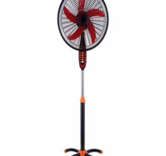red four‑leg pedestal fan