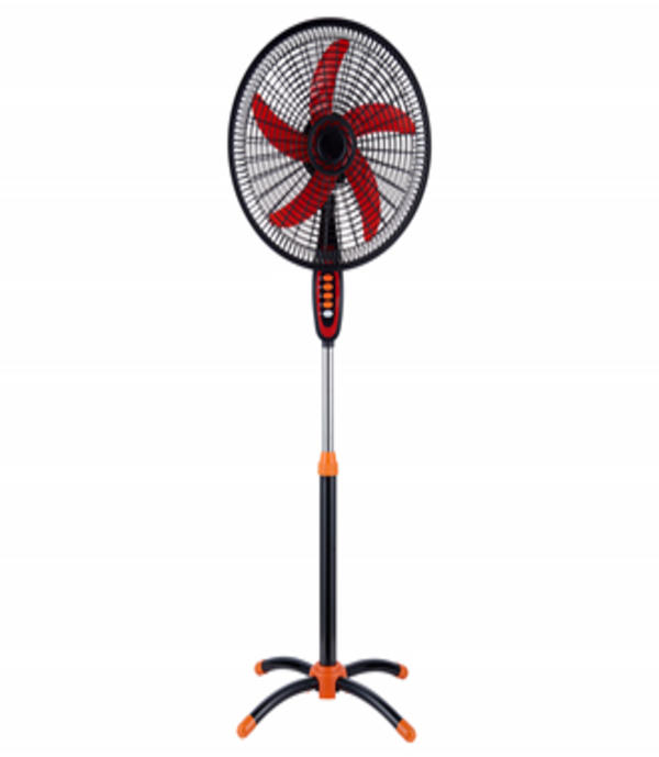 red four‑leg pedestal fan