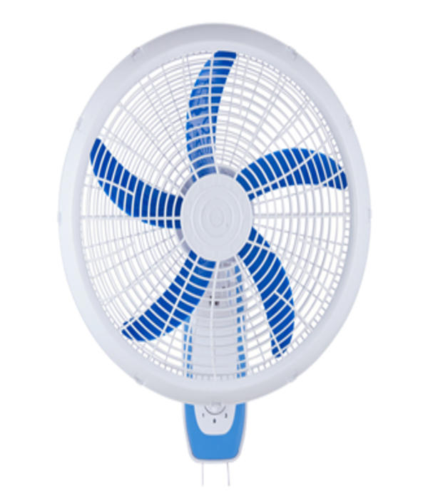 blue wall‑mounted fan