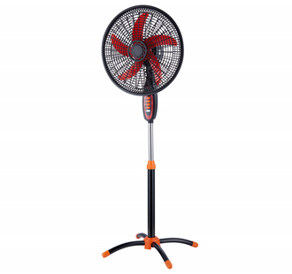 red four‑leg pedestal fan - Image 2