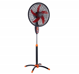 red four‑leg pedestal fan - Image 3