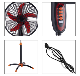 red four‑leg pedestal fan - Image 5