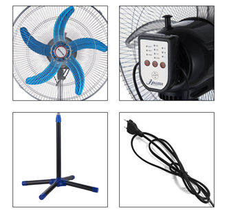 blue four‑leg pedestal fan - Image 5