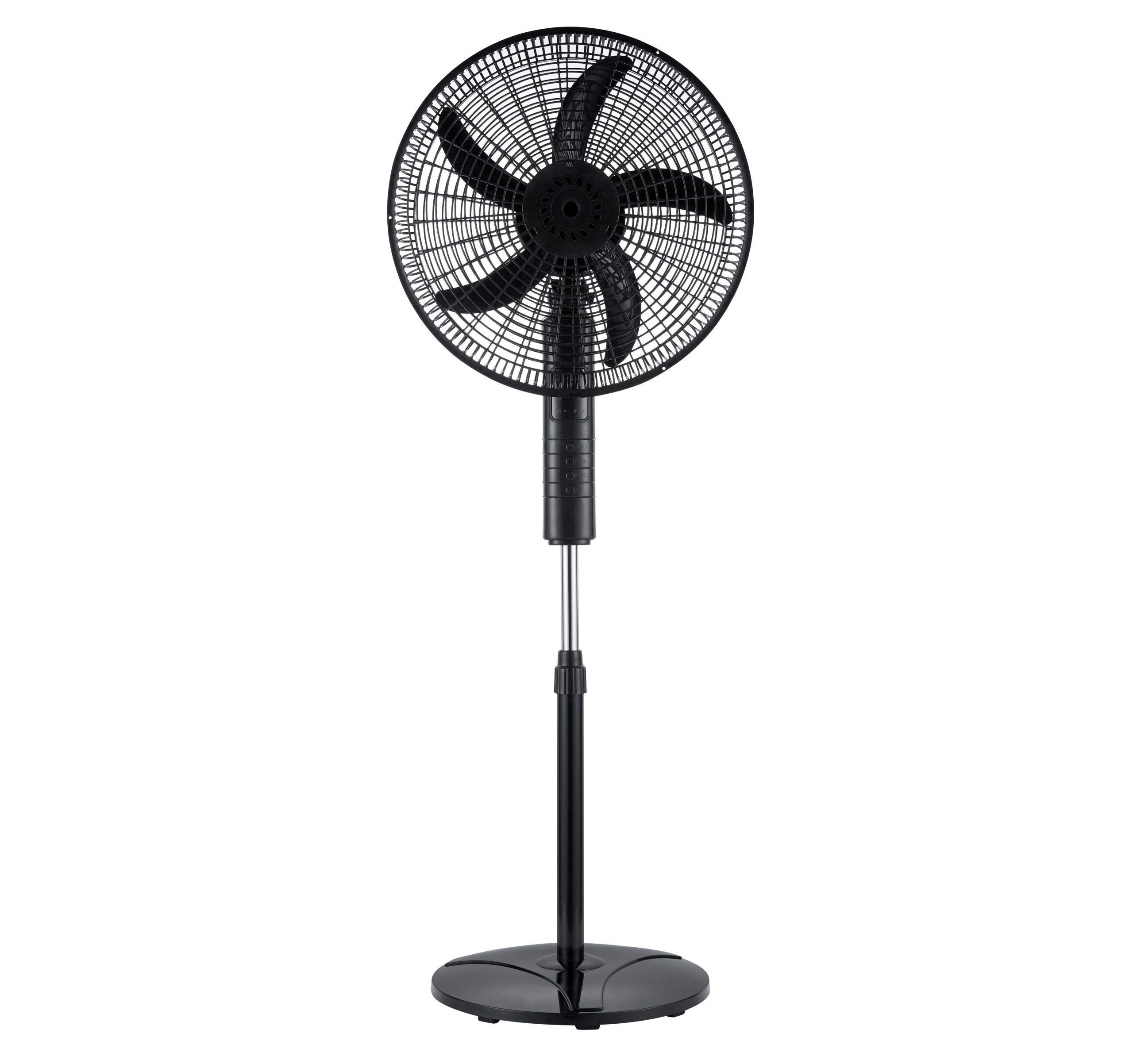 Black button floor fan